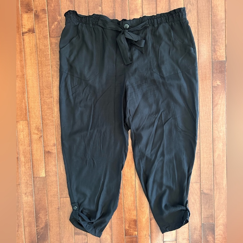 Knox Rose Women’s Black Joggers with Elastic Drawstring Waistband Size XXL